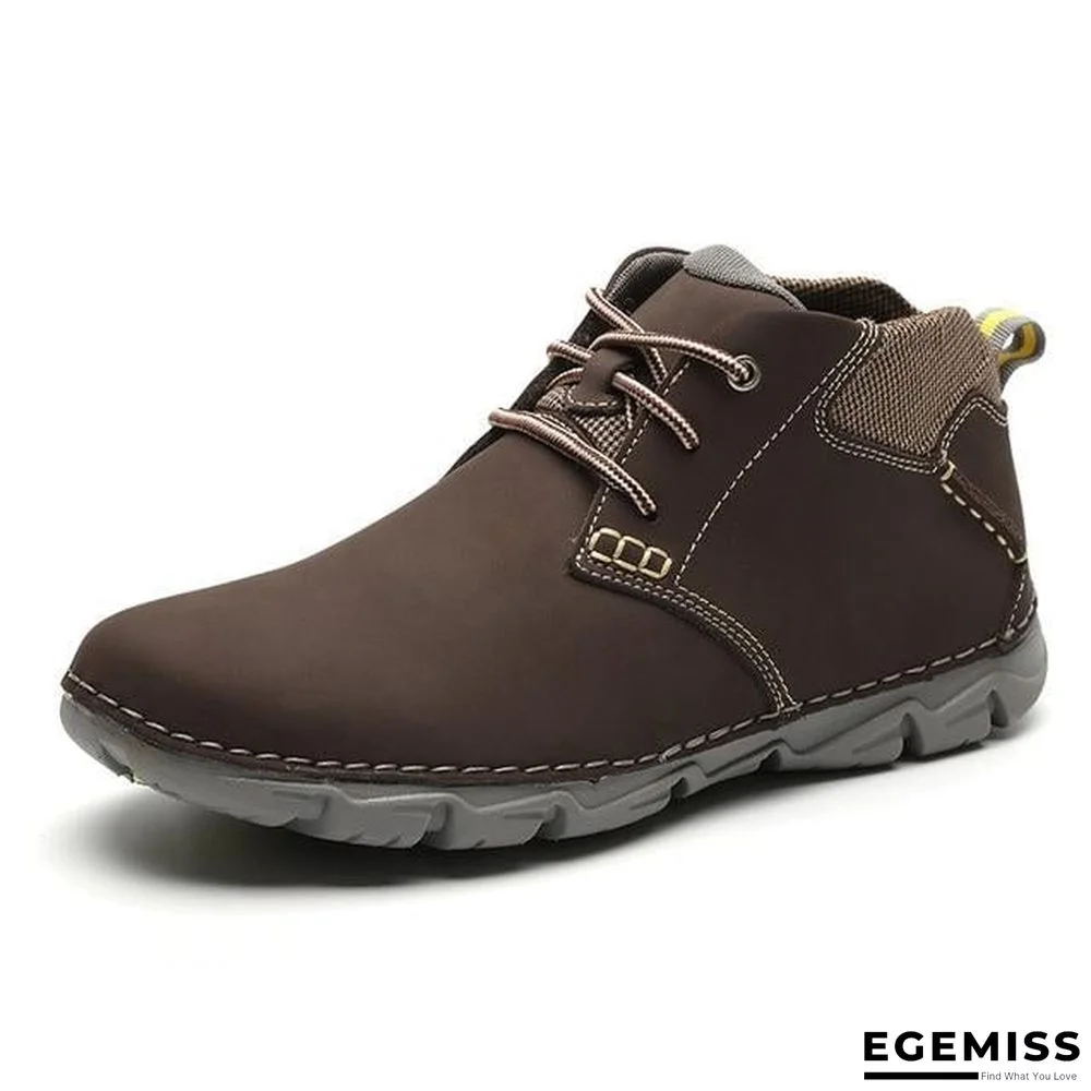 Men Ankle Boots Fashion Men Shoe Vintage Style Leather Male Outdoor Casual Boots Work Footwear | EGEMISS