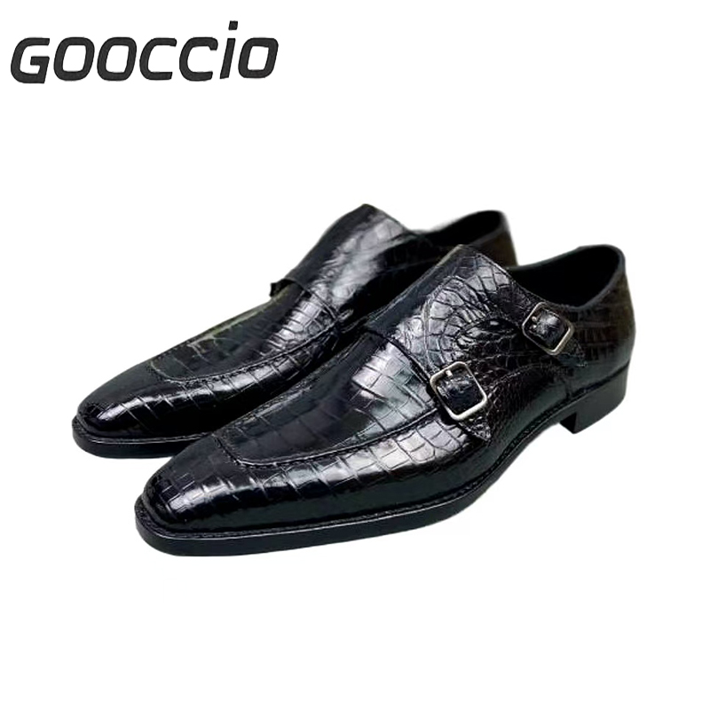 MY184 Crocodile Leather Dress Shoes/Monk Shoes For Men GOOCCIO   