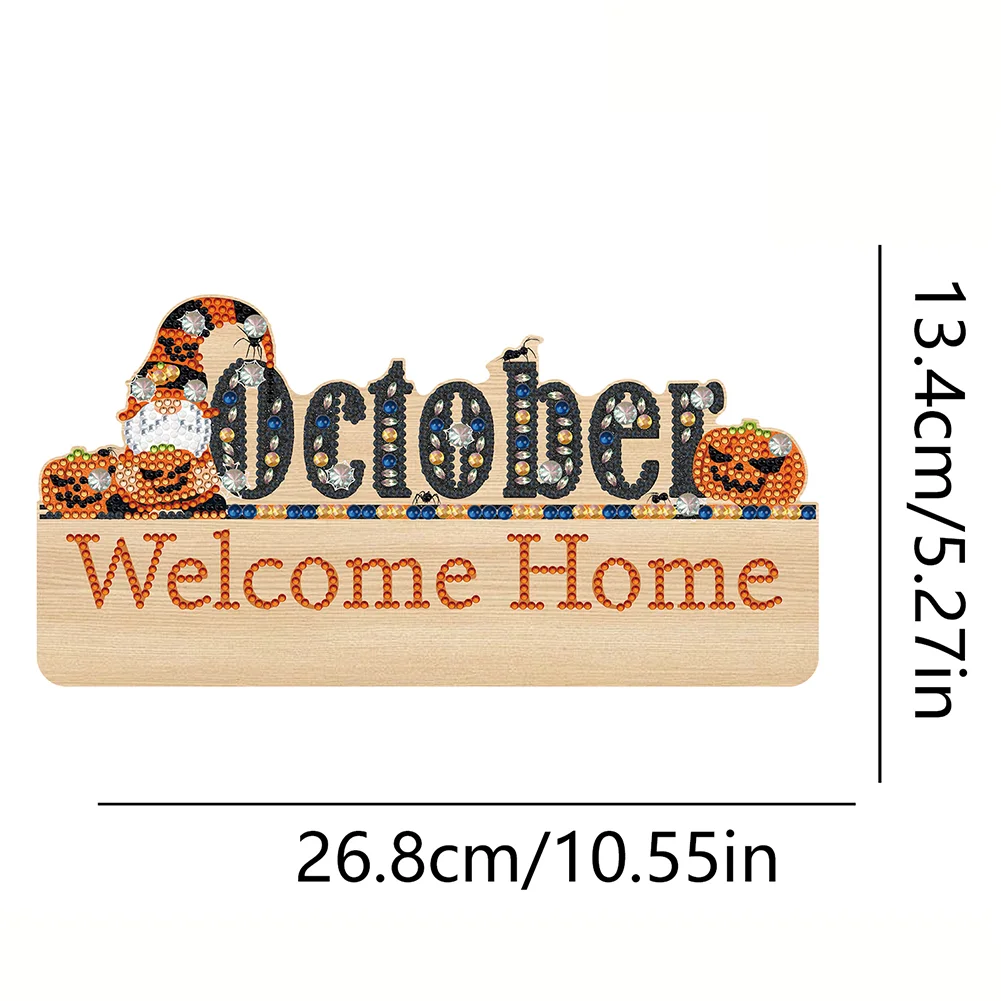 DIY Wooden Calendar October DIY Diamond Art Craft Wall Hooks for Beginners Adults