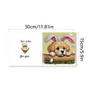 (US Only)6PCS DIY Easter Pattern Rhinestone Diamond Art Mosaic Postcards for Friends