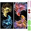 2 pi&egrave;ces double koi bricolage partiel AB full round drill diamond kit d&rsquo;art d&eacute;coration int&eacute;rieure 80x40cm