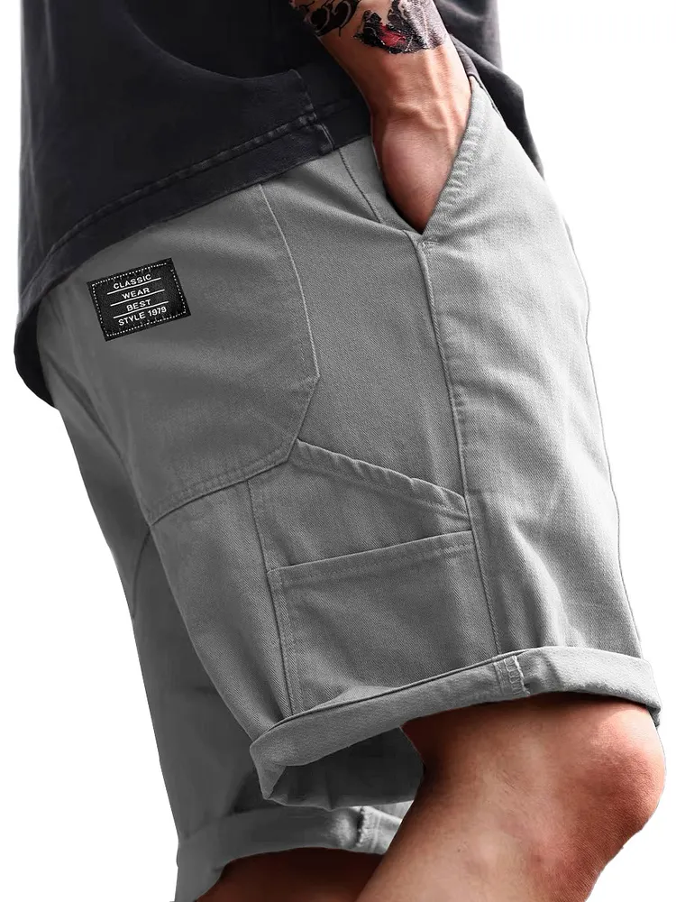 Men's daily casual loose multi-pocket work shorts-Customized products