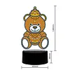 DIY Diamond Painting 7 Color Night Light Lamp Home Decoration Ornament Gift Kit(Bear)