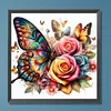 Diamond Painting-DIY Full Round Dril Butterfly Rose