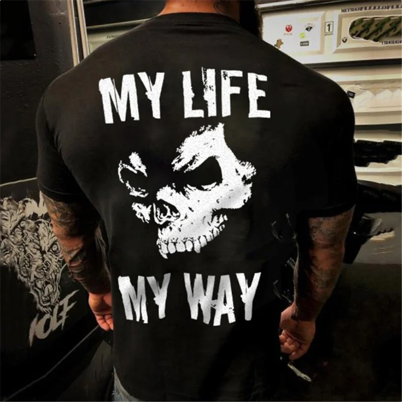 Livereid Letter murderous skull printed short-sleeved T-shirt - Livereid
