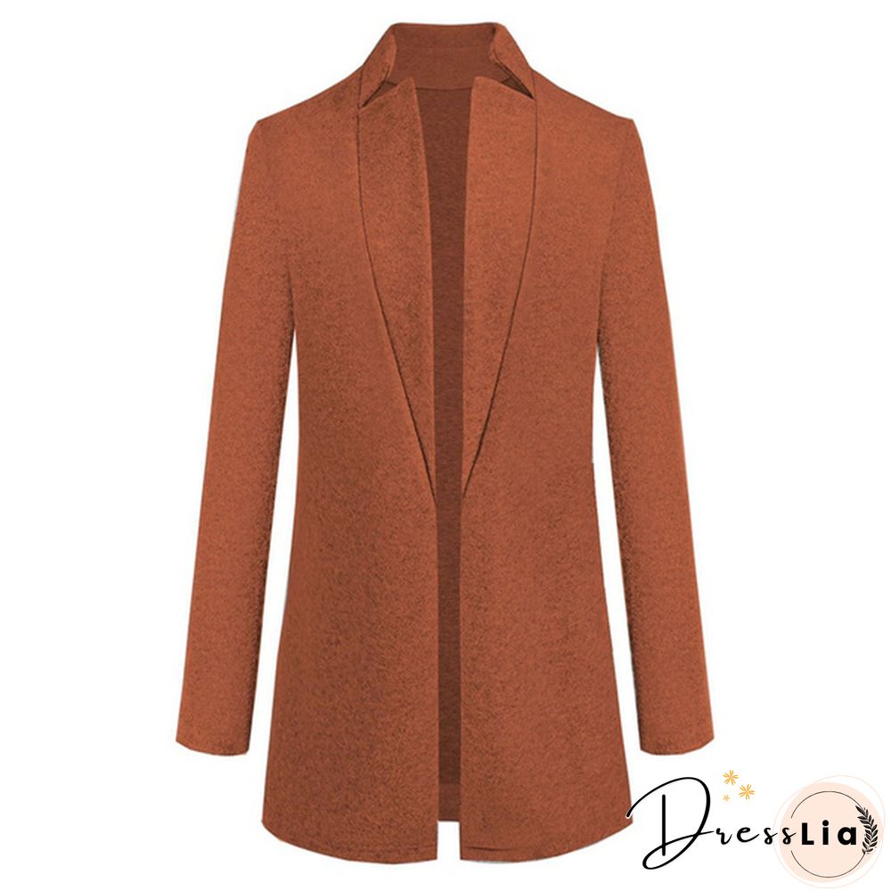 Fashion Women Autumn Winter Long Sleeve Coat Loose Warm Lightweight Jackets Casual Solid Color Parka Cardigans