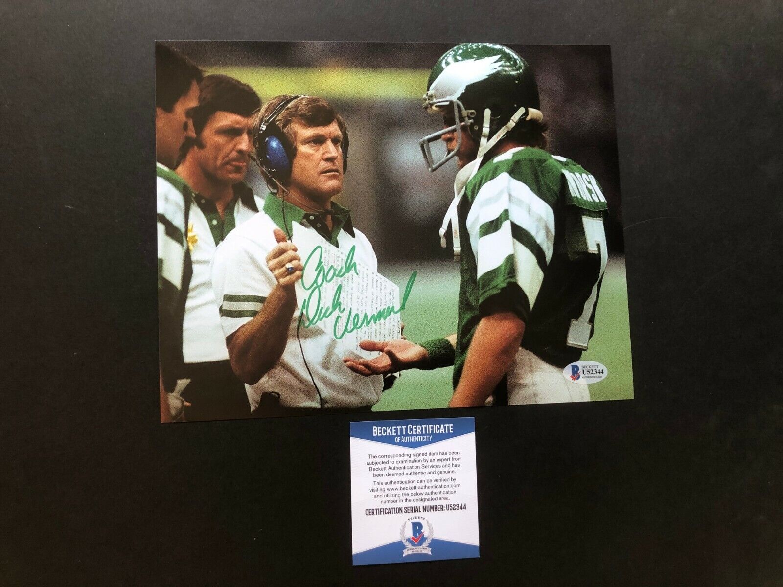 Dick Vermeil Hot signed autographed Eagles Rams coach 8x10 Photo Poster painting Beckett BAS coa