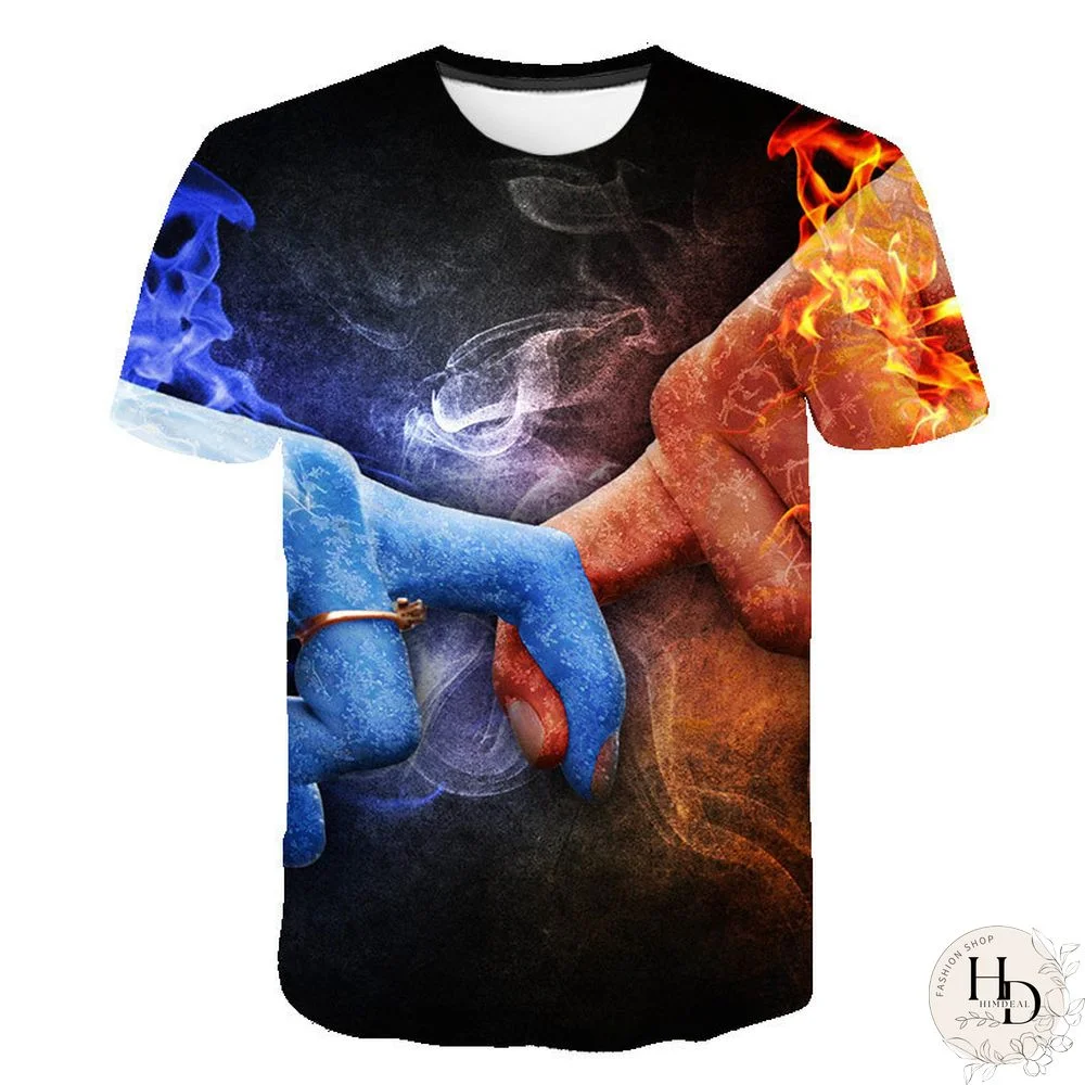 Summer Streetwear Scary Man Male 3D Print Creative Character Casual Shirt Plus Size Short Sleeve Tees Tops Clothing