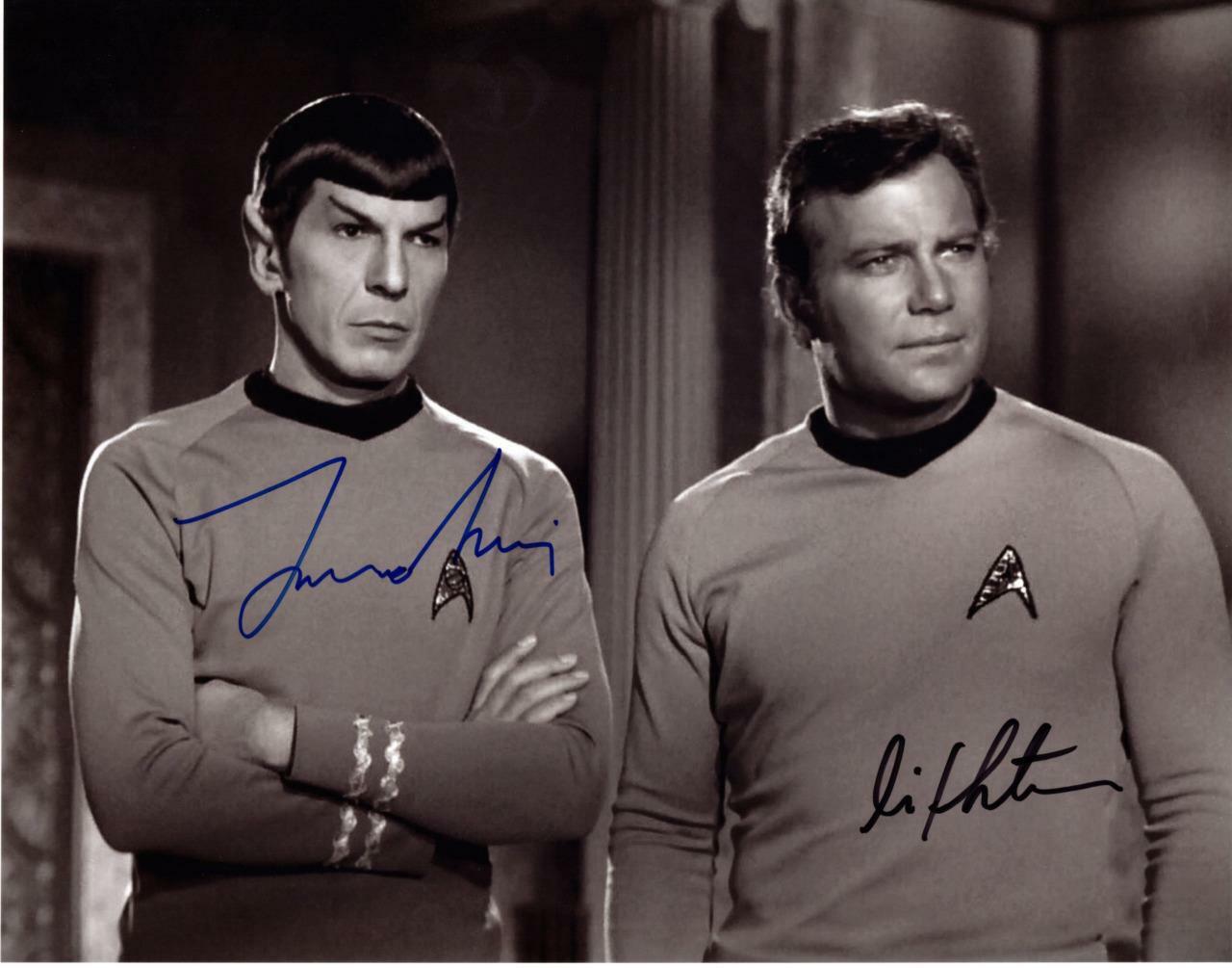 William Shatner Leonard Nimoy Signed 11x14 Pic Autographed Photo Poster painting with COA