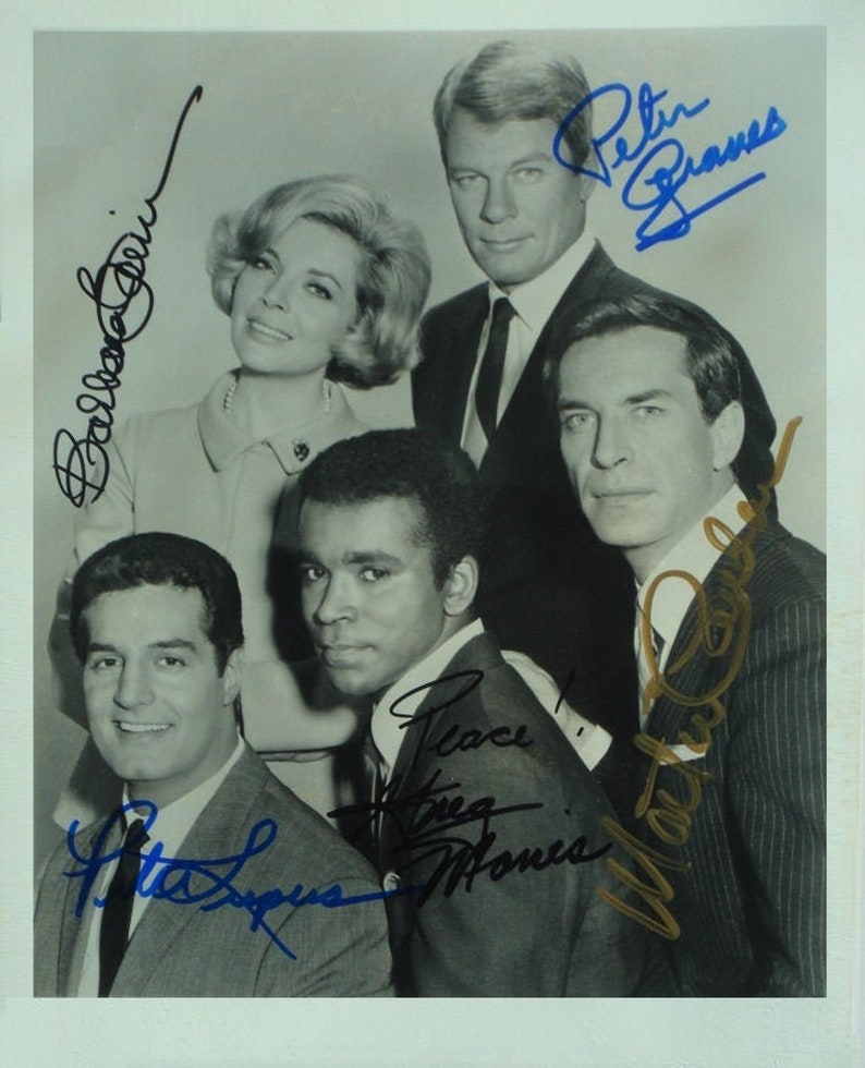 MISSION IMPOSSIBLE CAST Signed Photo Poster painting X5 Peter Graves, Martin Landau, Barbara Bain, Greg Morris, Peter Lopez wcoa