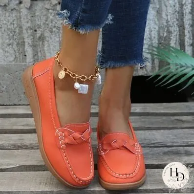Weave Wedge Heeled Loafers