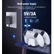 DinoFire PS5 Charger Station with LED Indicators, PS5 Controller Charger for Dual Fast Charging & AC Adapter