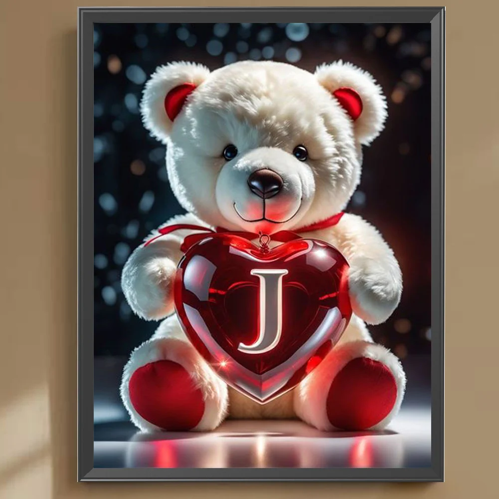 Diamond Painting - Full Square Drill - Bear Love J(Canvas|35*45cm)