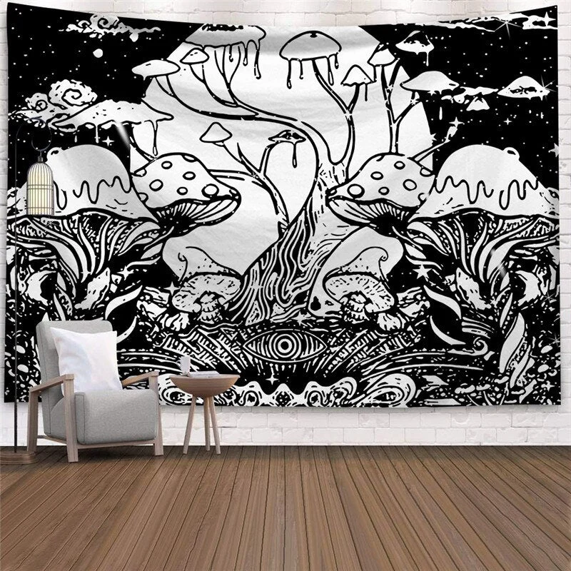 Psychedelic Tapestry Wall Hanging Decor Mushroom Print Wall Decor Home Decor Wall Cloth Tapestry Trippy Hippie Wall Tapestry