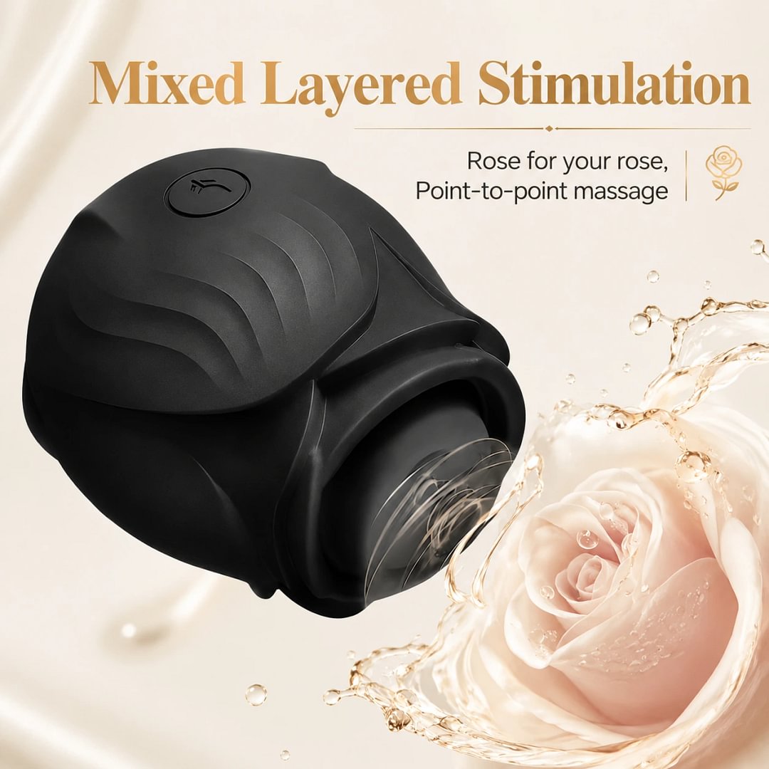 Black Amora Rose Clit Suction Massager