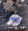 Real butterfly pocket watch movable elegant gray butterfly pendant necklace pocket watch