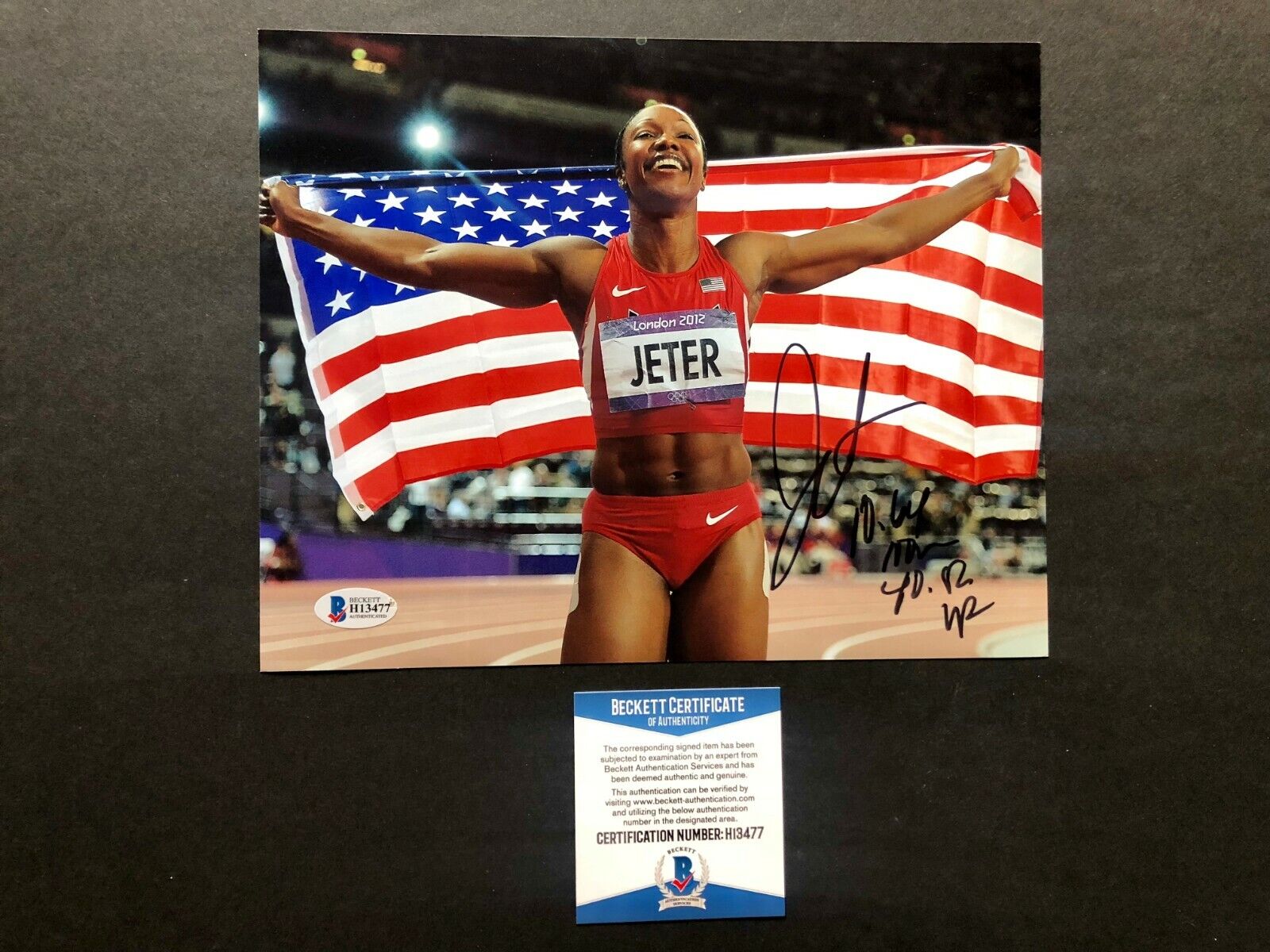 Carmelita Jeter Hot! signed autographed US Olympic 8x10 Photo Poster painting Beckett BAS coa