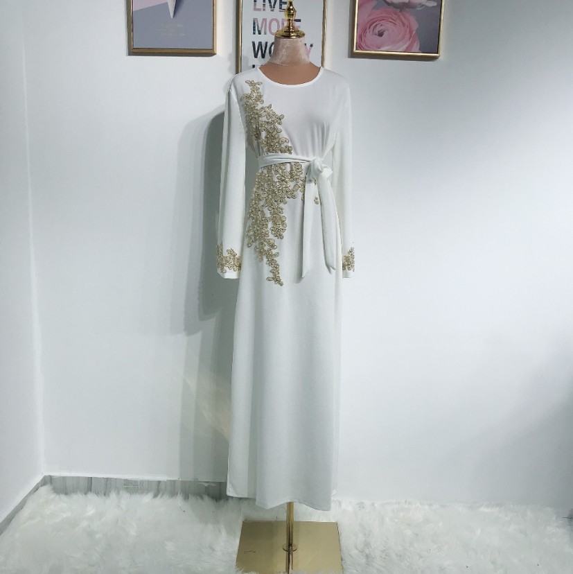 Elegant Embroidered Round Neck Long Sleeve Kaftan Dress | Oxredo Shop Ramadan Sale