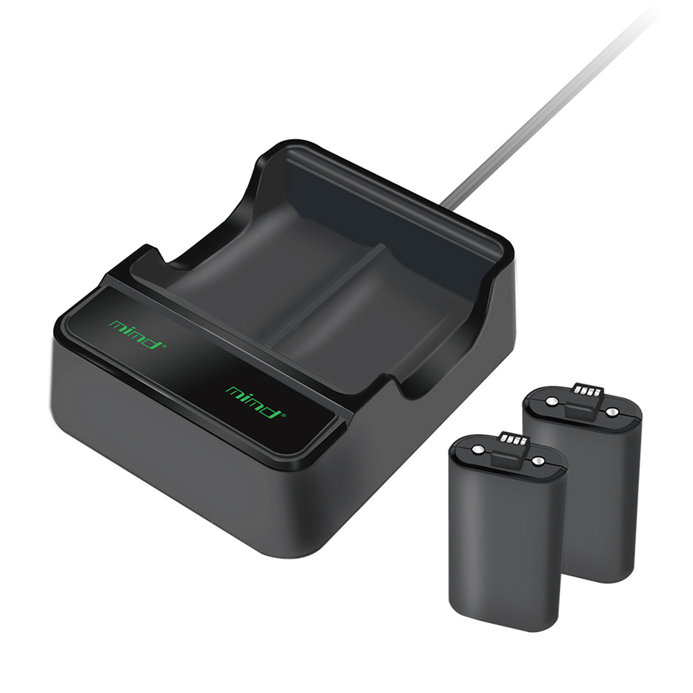 

2x Rechargeable Battery Pack + Charger + USB Cable for Xbox One Controller, 501 Original