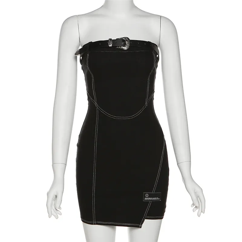 Churchf 2022 Trend New Summer Women's Sexy Breast-Skin Buckle Fashion High-Waisted Body-Bossed Half-Dressed Skirt