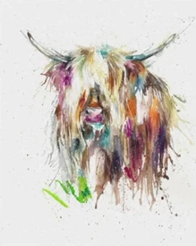 Animal Cow Paint By Numbers Kits UK For Adult HQD1260
