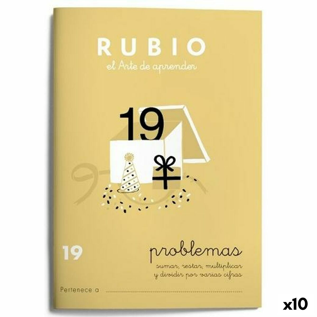 Maths exercise book Rubio N&ordm;19 A5 Spanish 20 Sheets (10 Units)