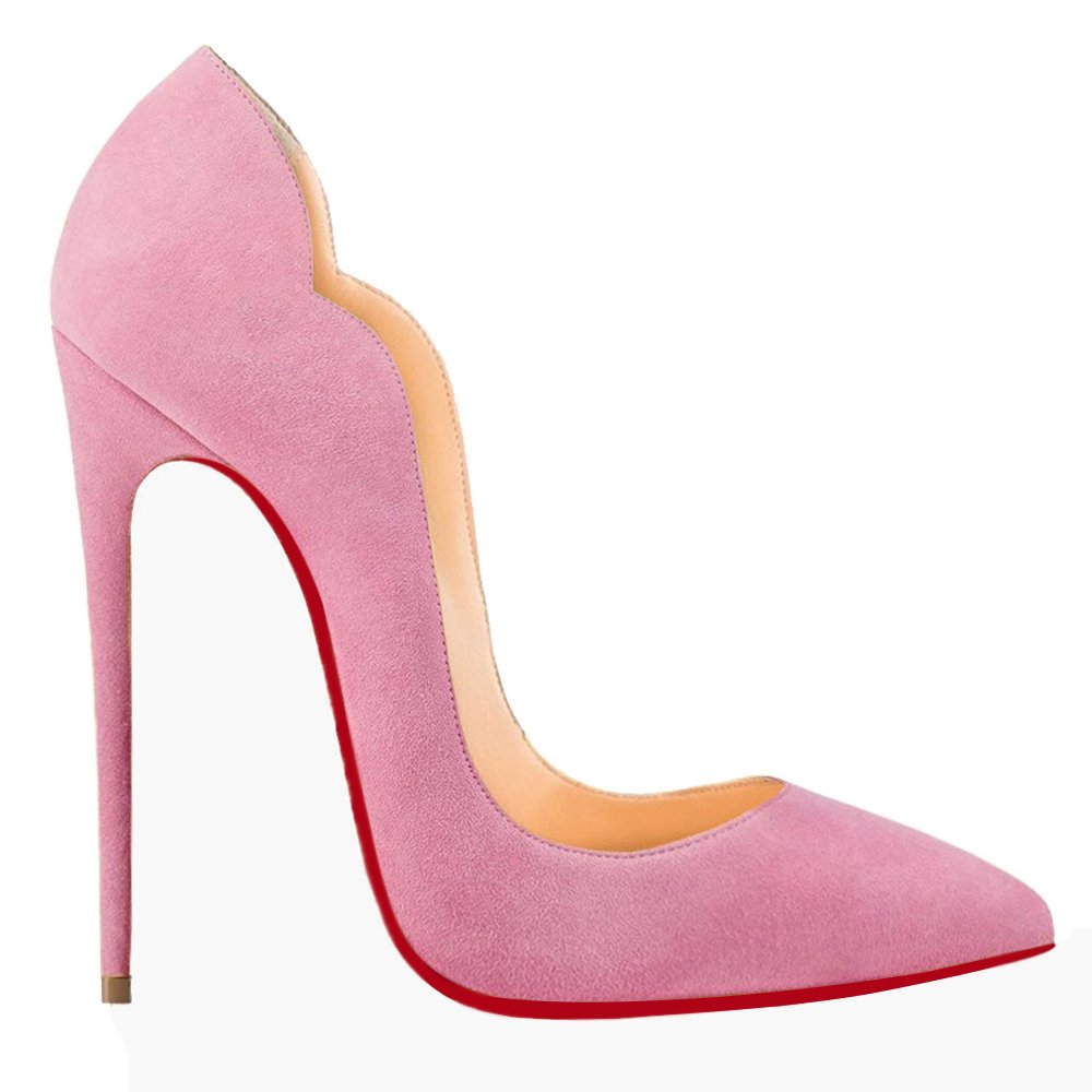120mm Women's High Heels for Party Wedding Suede Red Soles Pumps-vocosishoes