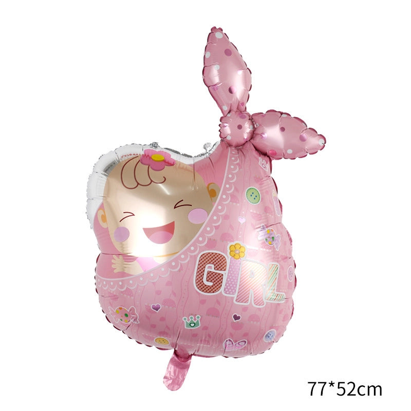 5 Pieces Cartoon Baby Baby Baptism Aluminum Film Balloon Baby Shower Baby Bottle Foot Stroller Balloon