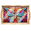 DIY Diamond Painting Wooden Tray Food Tray with Handle Living Room Decoration Butterfly Wooden Tray Kit