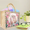 DIY Diamond Painting Linen Waterproof Handbag Shopping Storage Bag Totes Kit(with 2pcs diamond painting)