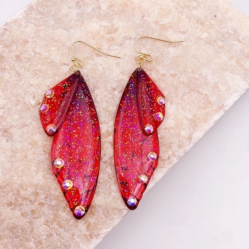 1 Pair Minimalist Wings Copper Epoxy Women’s Drop Earrings