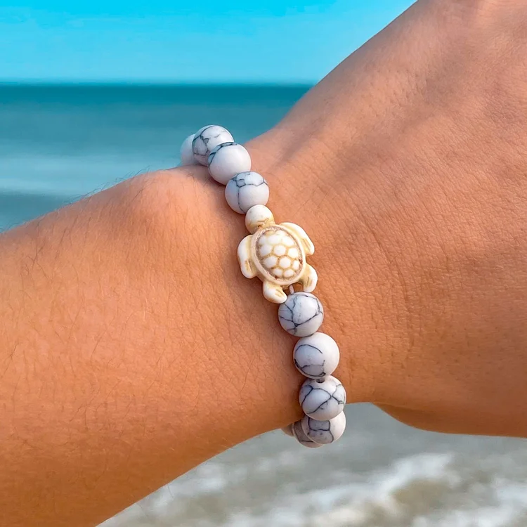 Sea Turtle Stone Bracelet