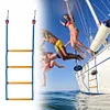 4 Step Boat Rope Ladder Folding Marine Rope Ladder Portable Rope Boarding Ladder