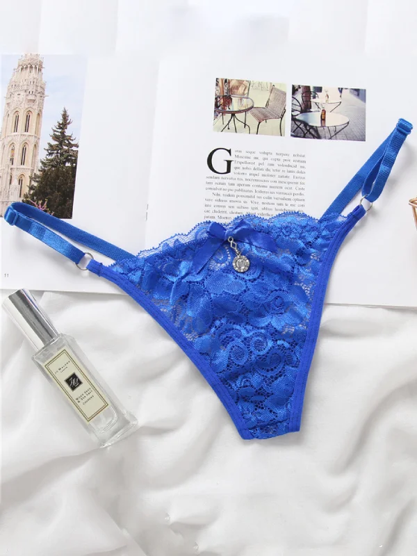 Women's Low Waist Diamond Accessories Lace Thong