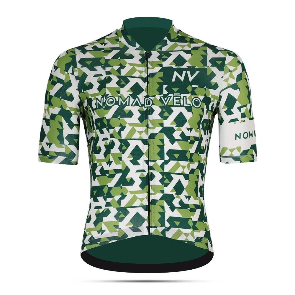 Green Сamouflage Aero Cycling Jersey - Сamouflage Jersey