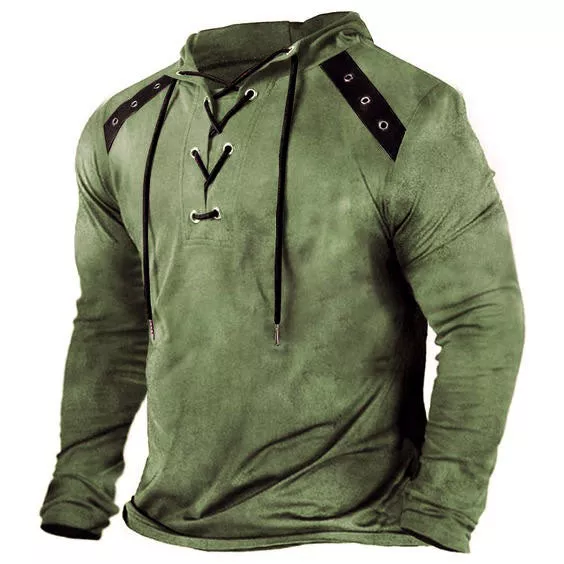 Retro Casual Men's Long Sleeves Hoodies