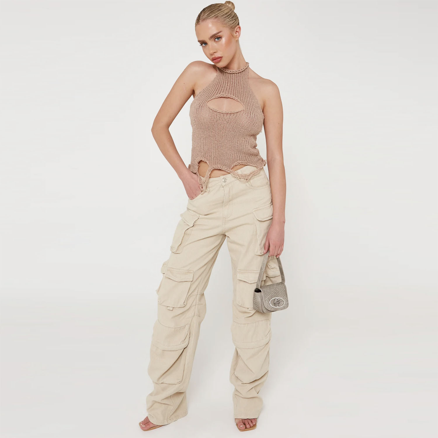 Ootddress Knit Hollow Out For Women Y2k Top Vest Sleeveless Fashion Summer 2025 Knitwear Pullover Crop tops Female Backless Tank Top