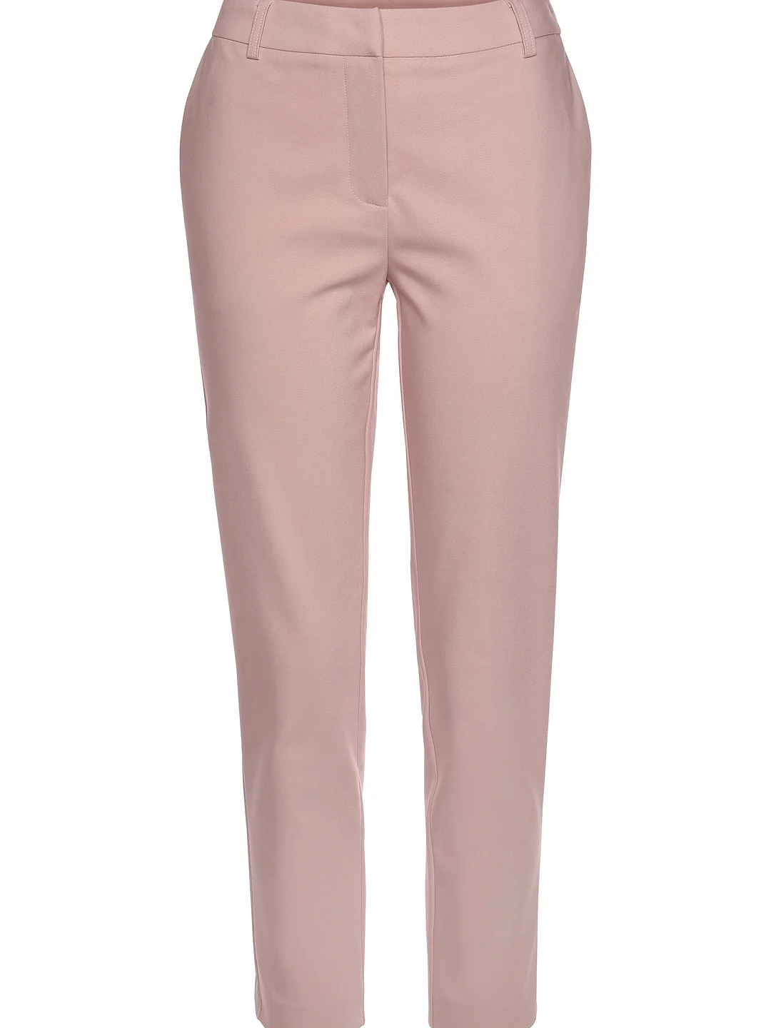 Women's Light Pink Cropped Wide-Leg Pants With Pockets - Elegant Solid Color Fabric, Perfect For Spring/Summer Commute & Casual Outings, Comfortable Fit, Stylish Clutch, Metallic Sandal | IFYHOME