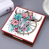 Flower Cow Leather Diamond Painting Notecard Box Contains 150 Sheets of Paper