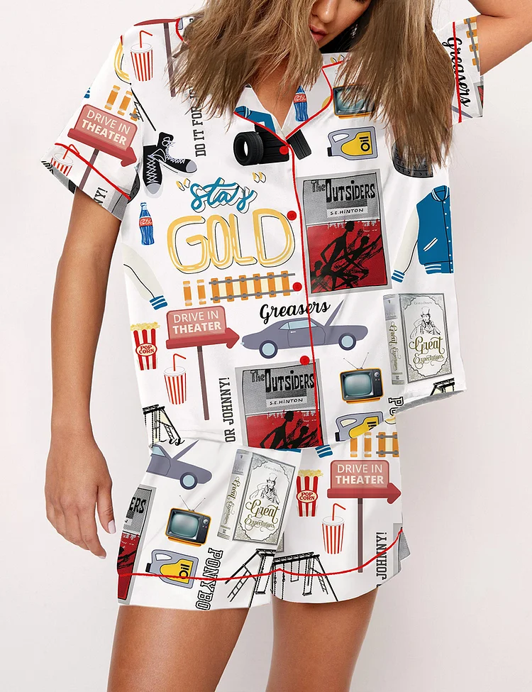 Women's Outsiders Musical Broadway Print Pajama Set