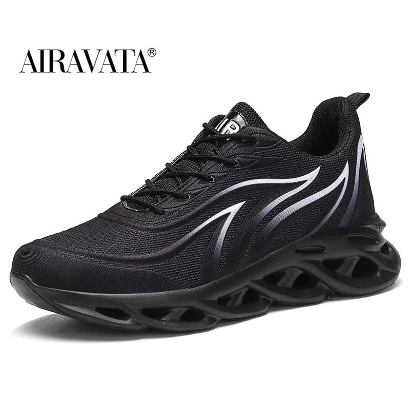 Mens Running Shoes Casual Flat Sneakers Fashion Flame Printed Trainers Hollow Sole Increased Outdoor Sport Shoes