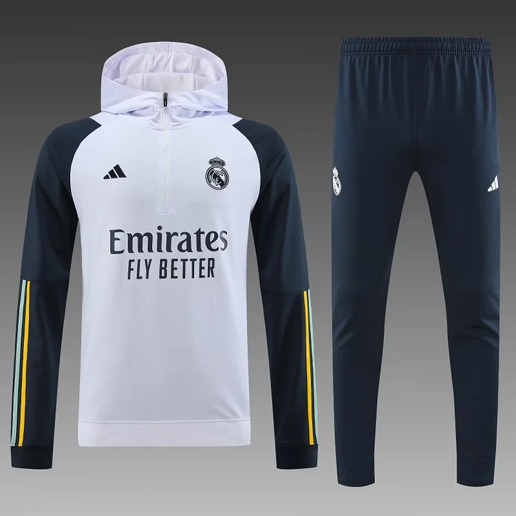 2023/2024 Real Madrid white sweatshirt half pull suit