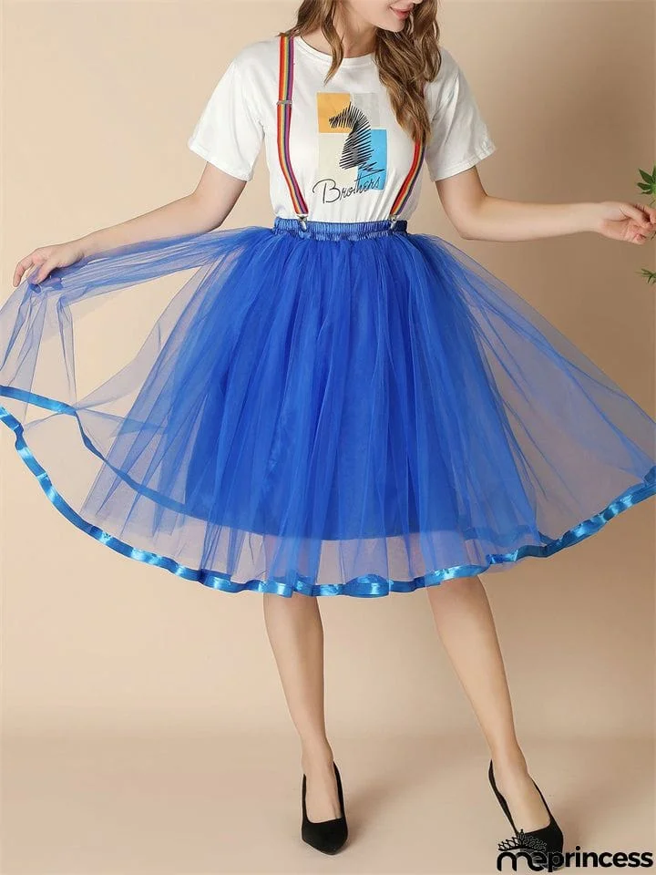 Fashion Christmas Thin Multi-layer Rainbow Puffy Skirt