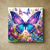 Framed Diamond Painting - Special Shaped - Butterflies and Flowers (25x25cm)