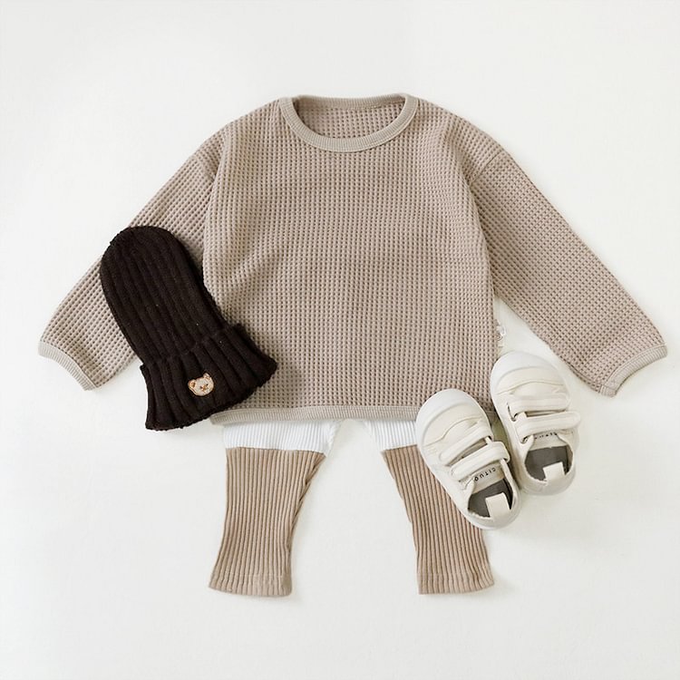 Baby Solid Color Simple Long Sleeve Sweatshirt