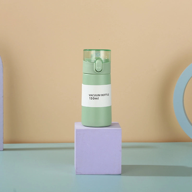 Straw Mini Pocket Cup 304 Stainless Steel Children’s Thermos Cup Cute Portable Straight Body Bounce Cover Water Cup