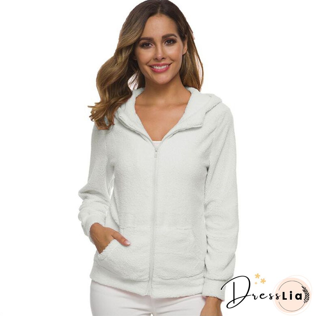 Woman Clothes Warm Autumn Winter Thicken Fleece Coat Zip Up Hooded Slim Parka Jacket Overcoat Woman Hoodie Plus SizeS-5XL