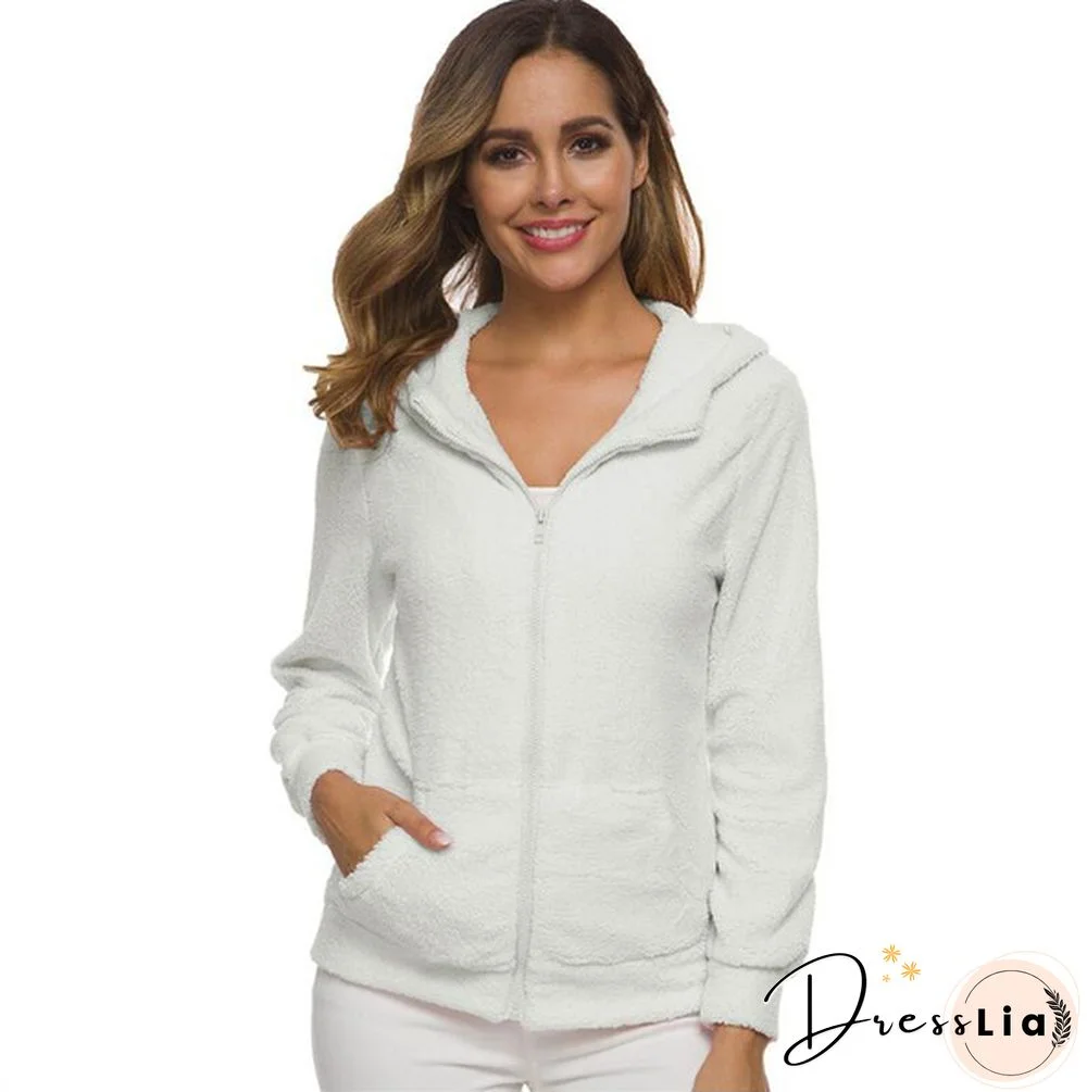 Woman Clothes Warm Autumn Winter Thicken Fleece Coat Zip Up Hooded Slim Parka Jacket Overcoat Woman Hoodie Plus SizeS-5XL
