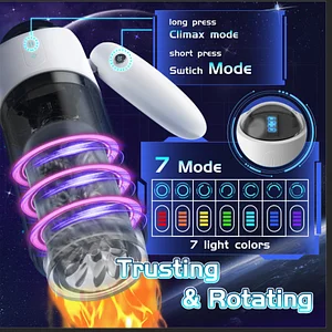 Handheld Robot Telescopic Vibration Masturbation Cup  7 * 4 Thrusting Vibrating One Key Brust Male Masturbator