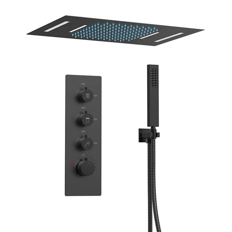 EVERSTEIN Dual Heads Smart Shower System in Matte Black SFS-1024-BK